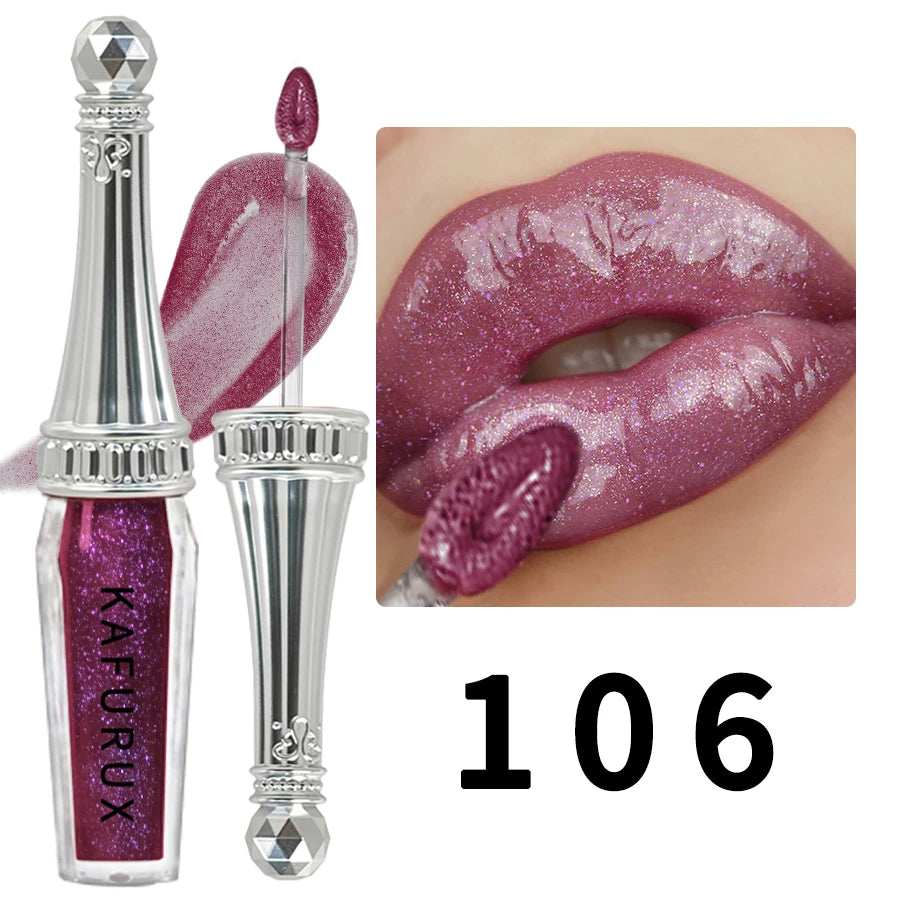Labial líquido con purpurina, 6 colores
