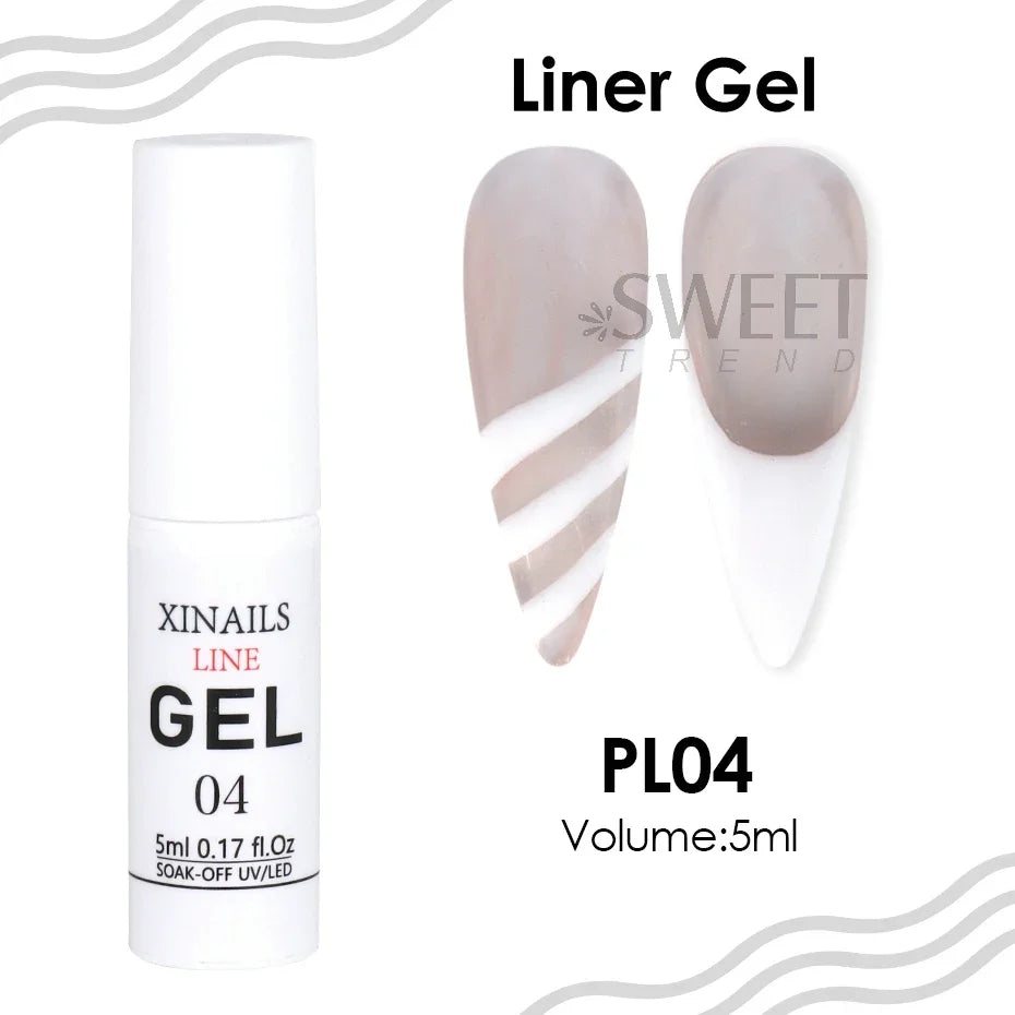 Esmalte de uñas en gel, 5 ml, aplicador de seda con pincel