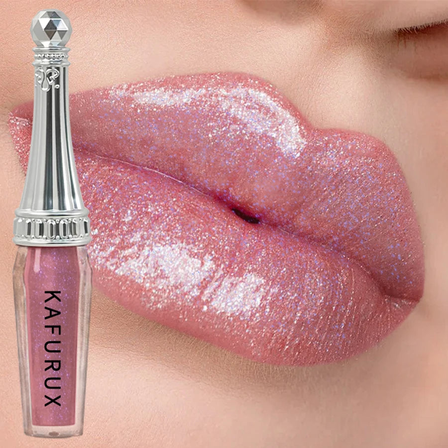 Labial líquido con purpurina, 6 colores 