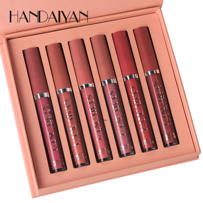 Set de 6 labiales líquidos no pegajosos 
