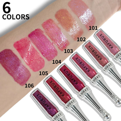 Labial líquido con purpurina, 6 colores 