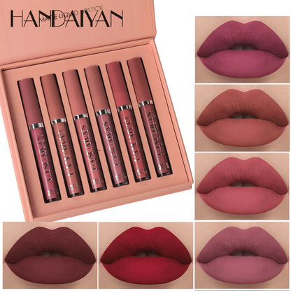 Set de 6 labiales líquidos no pegajosos 