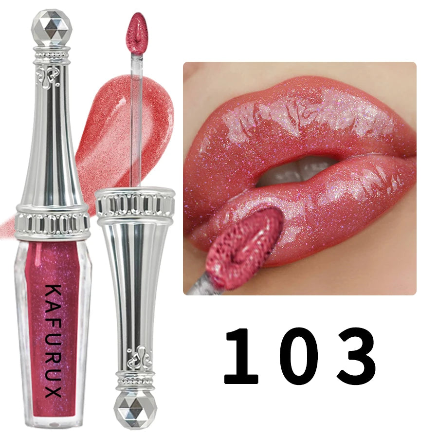 Labial líquido con purpurina, 6 colores 