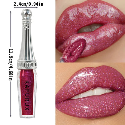 Labial líquido con purpurina, 6 colores 