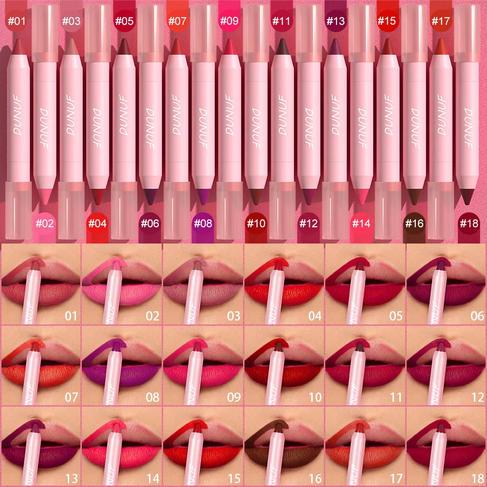 Lápiz labial resistente al agua, 18 colores 