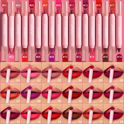 Lápiz labial resistente al agua, 18 colores 